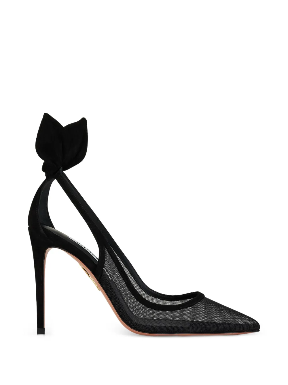 Aquazzura Bow Tie pumps met mesh hak Zwart