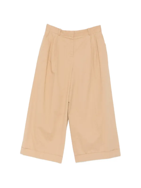 The Row Pleated Culottes Trousers in Neutrals