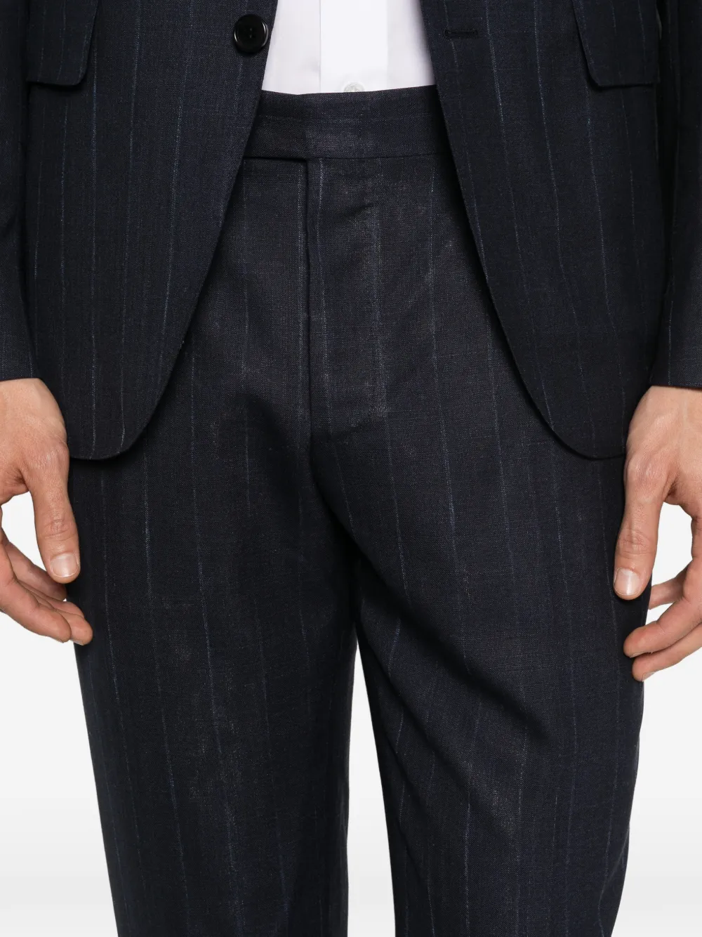 Canali Pak met krijtstreep Blauw