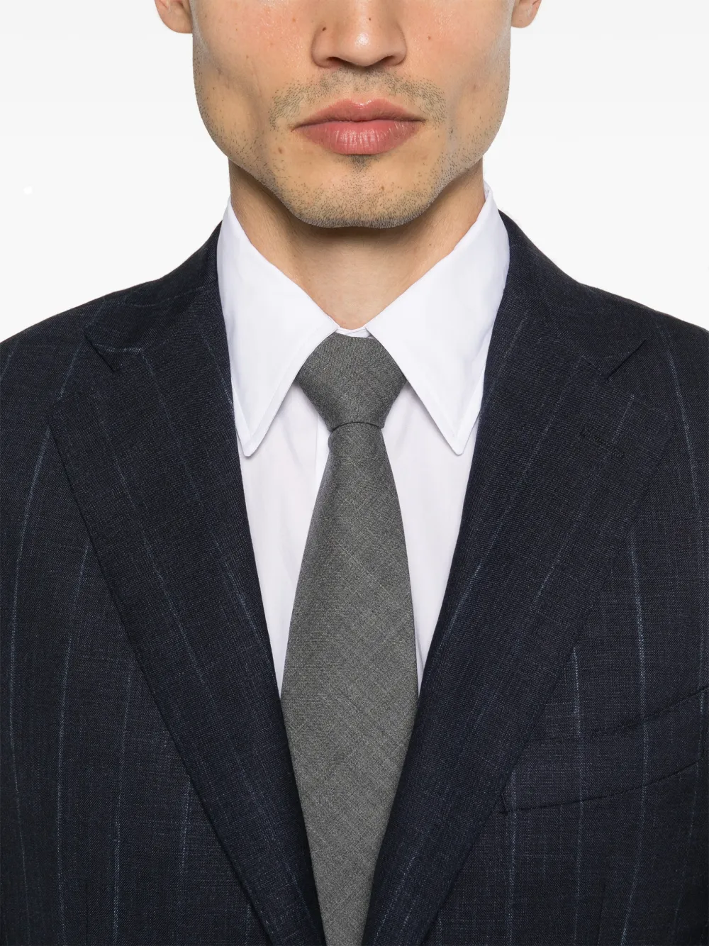 Canali Pak met krijtstreep Blauw