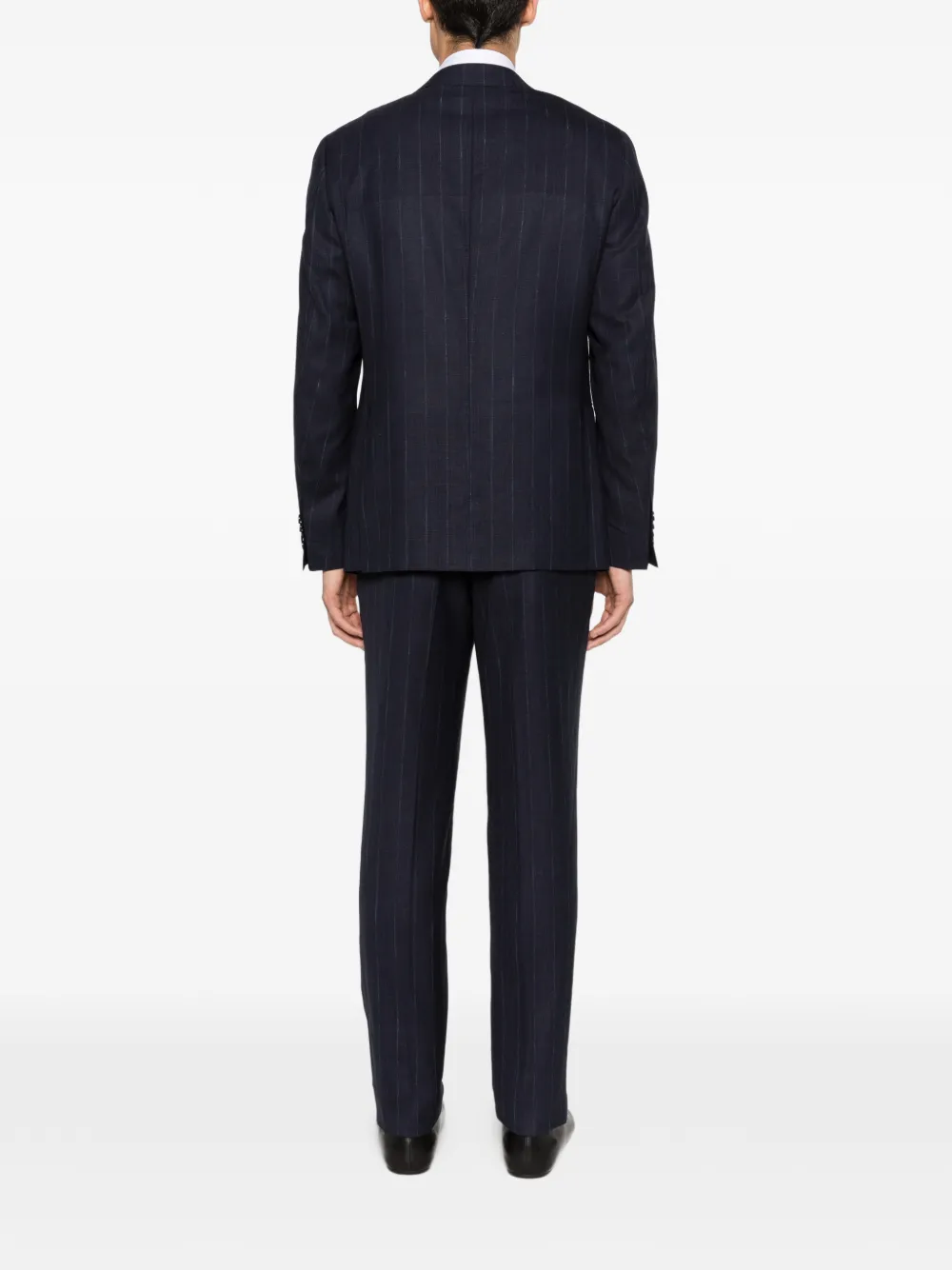Canali Pak met krijtstreep Blauw