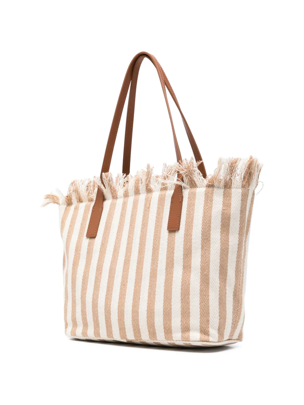  Mc2 Saint Barth Medium City Stripes Beach Bag - Neutrals 
