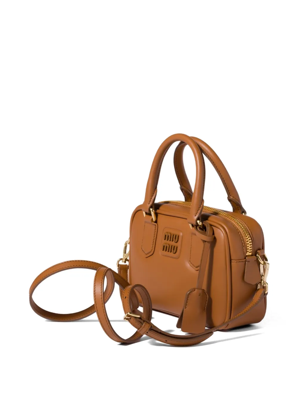 Miu Arco leren shopper Bruin