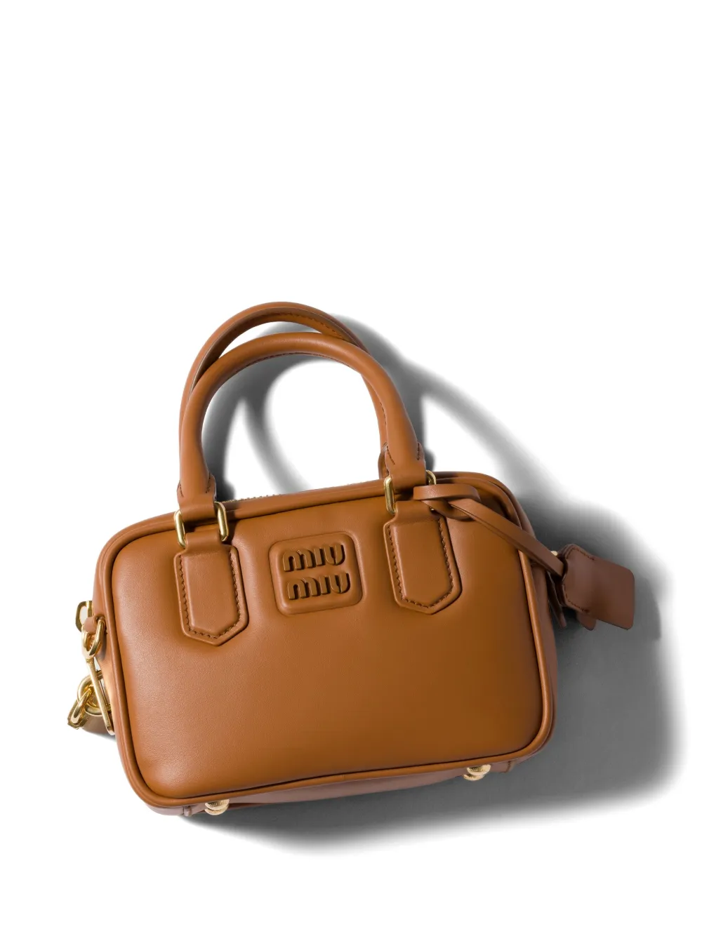 Miu Arco leren shopper Bruin