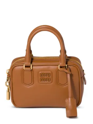 Miu Miu Vivant レザーバッグ | ブラウン | FARFETCH JP