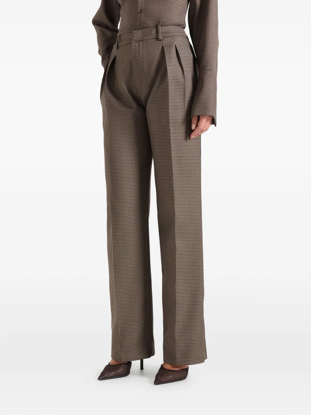 Manière De Voir Pantaloni sartoriali con motivo pied-de-poule - Marrone