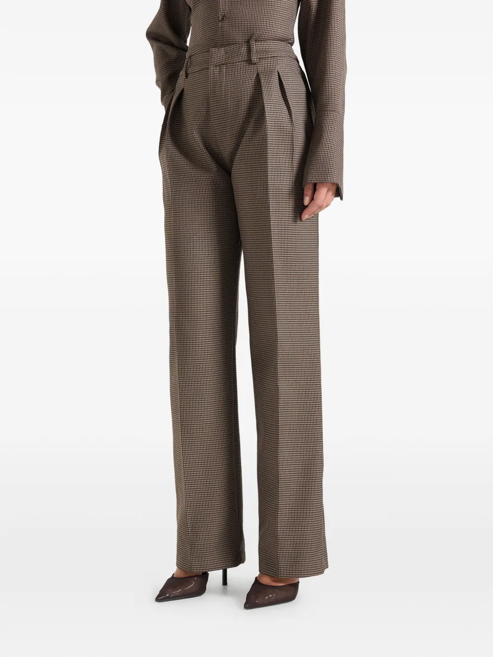 Manière De Voir Pantaloni sartoriali con motivo pied-de-poule - Marrone
