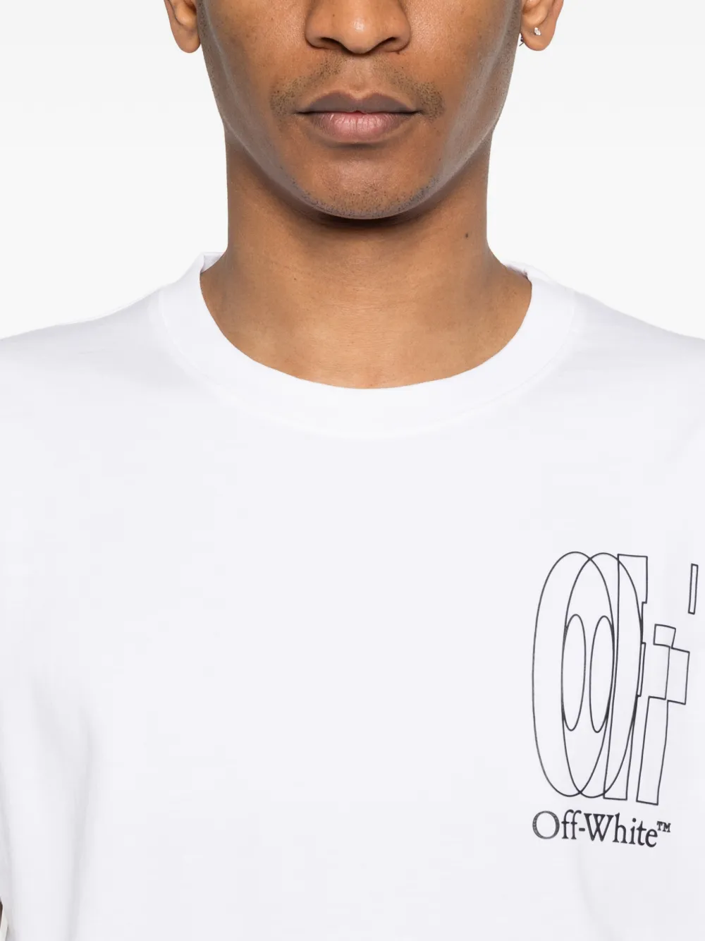 Off-White T-shirt met ronde hals Wit