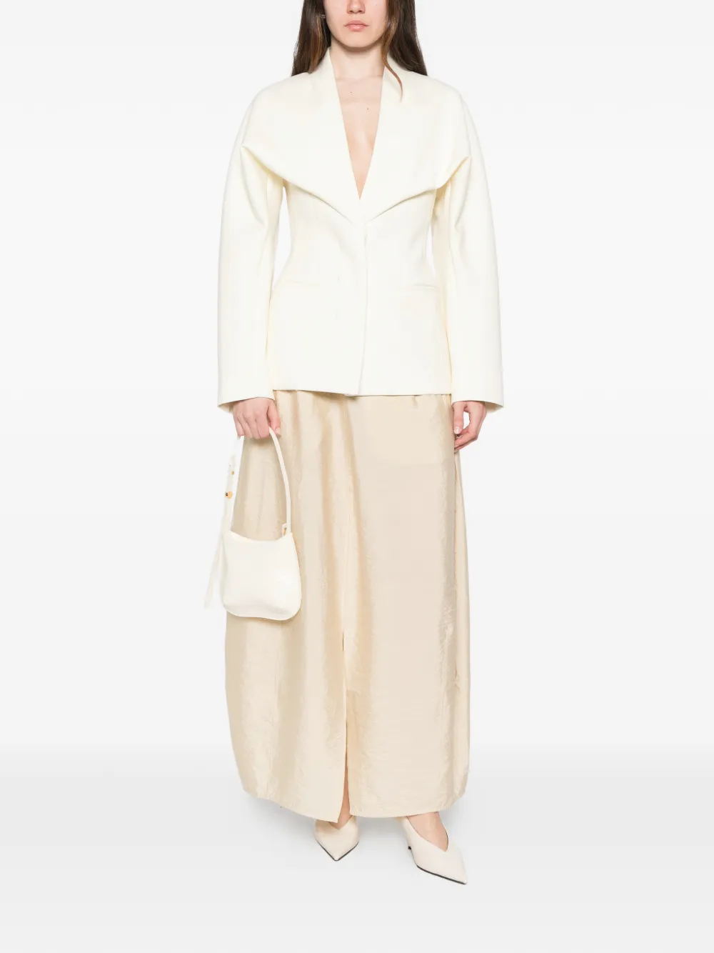  Jacquemus Le Paysan Shawl-collar Jacket - White 