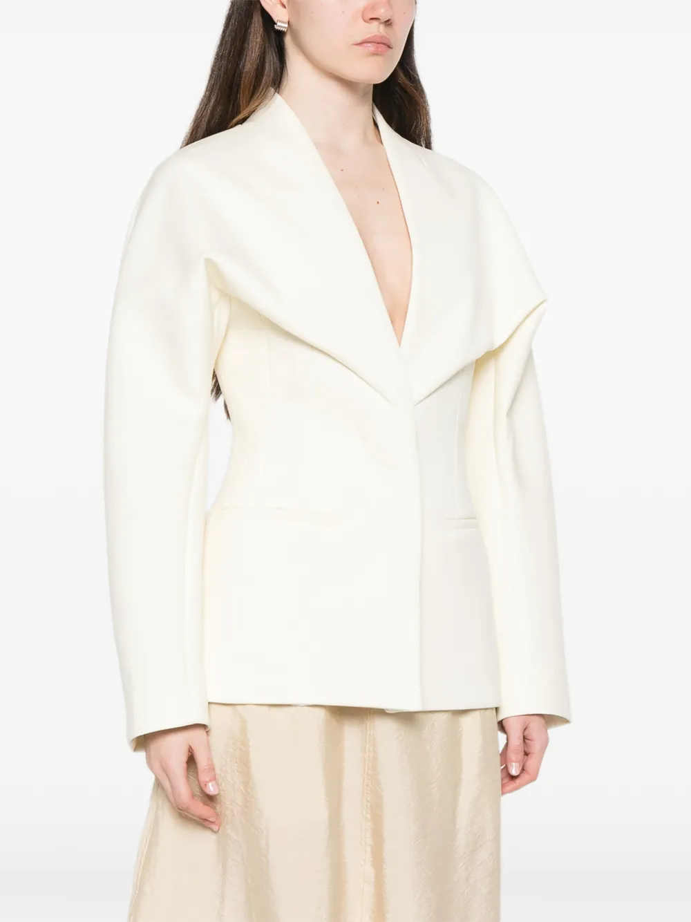  Jacquemus Le Paysan Shawl-collar Jacket - White 