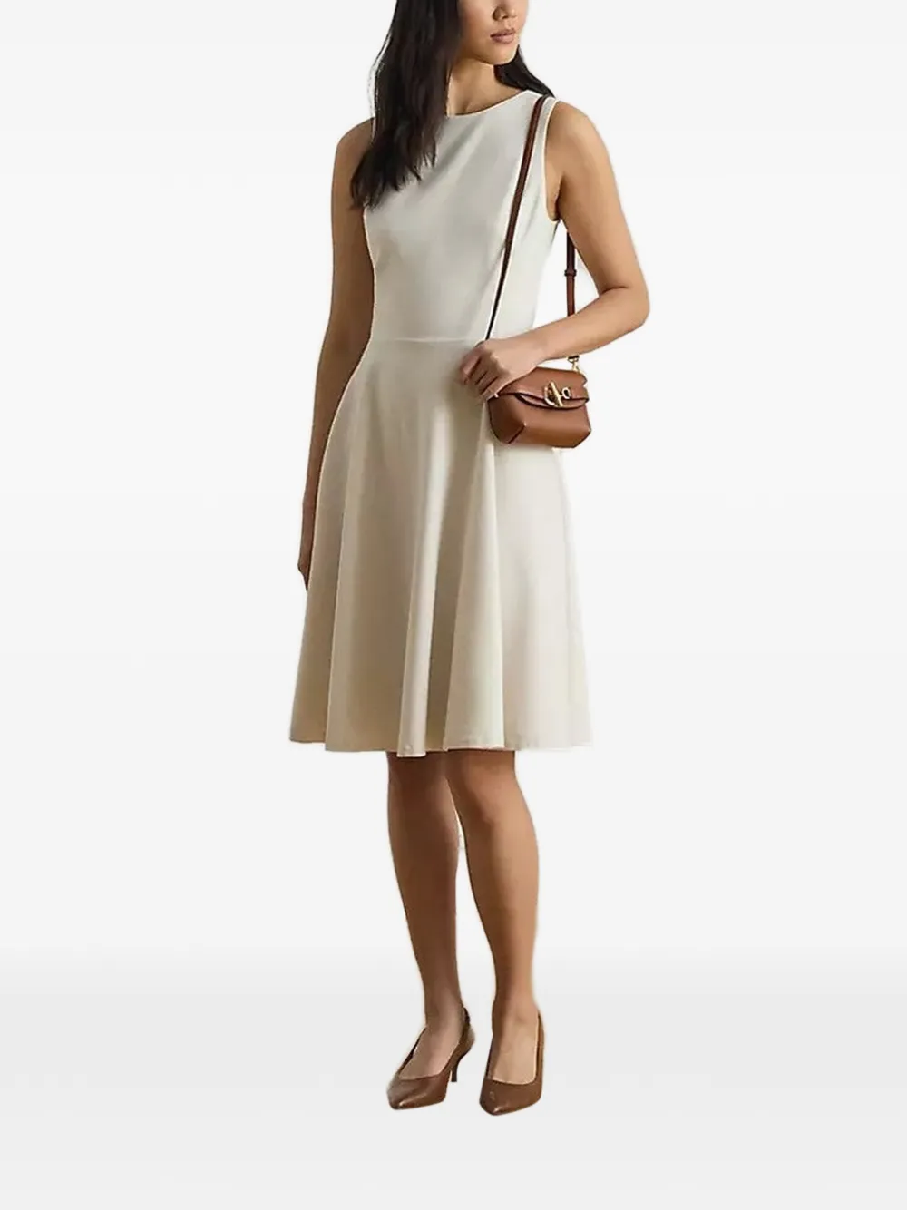 Lauren Ralph Lauren sleeveless A-line midi dress - Toni neutri