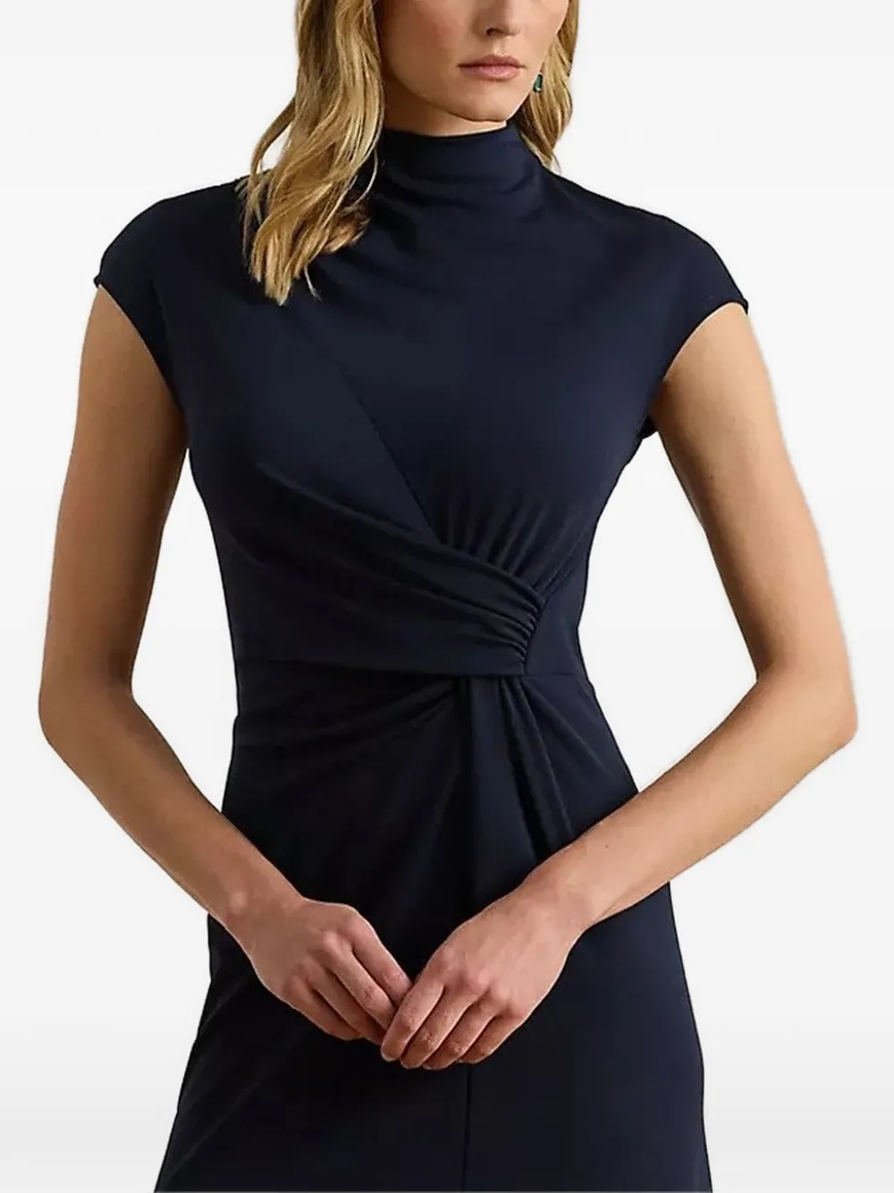 Lauren Ralph Lauren Midi-jurk met col Blauw