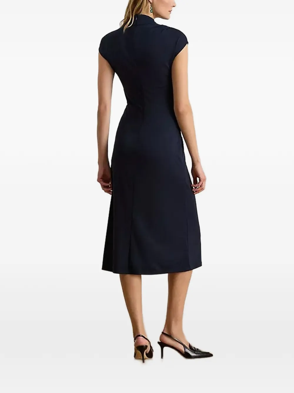 Lauren Ralph Lauren Midi-jurk met col Blauw