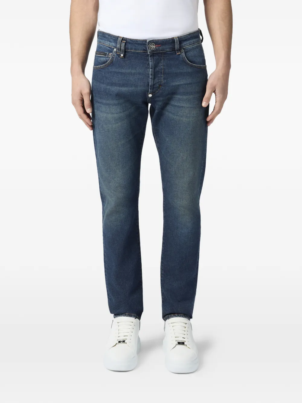 Philipp Plein Super straight jeans Blauw