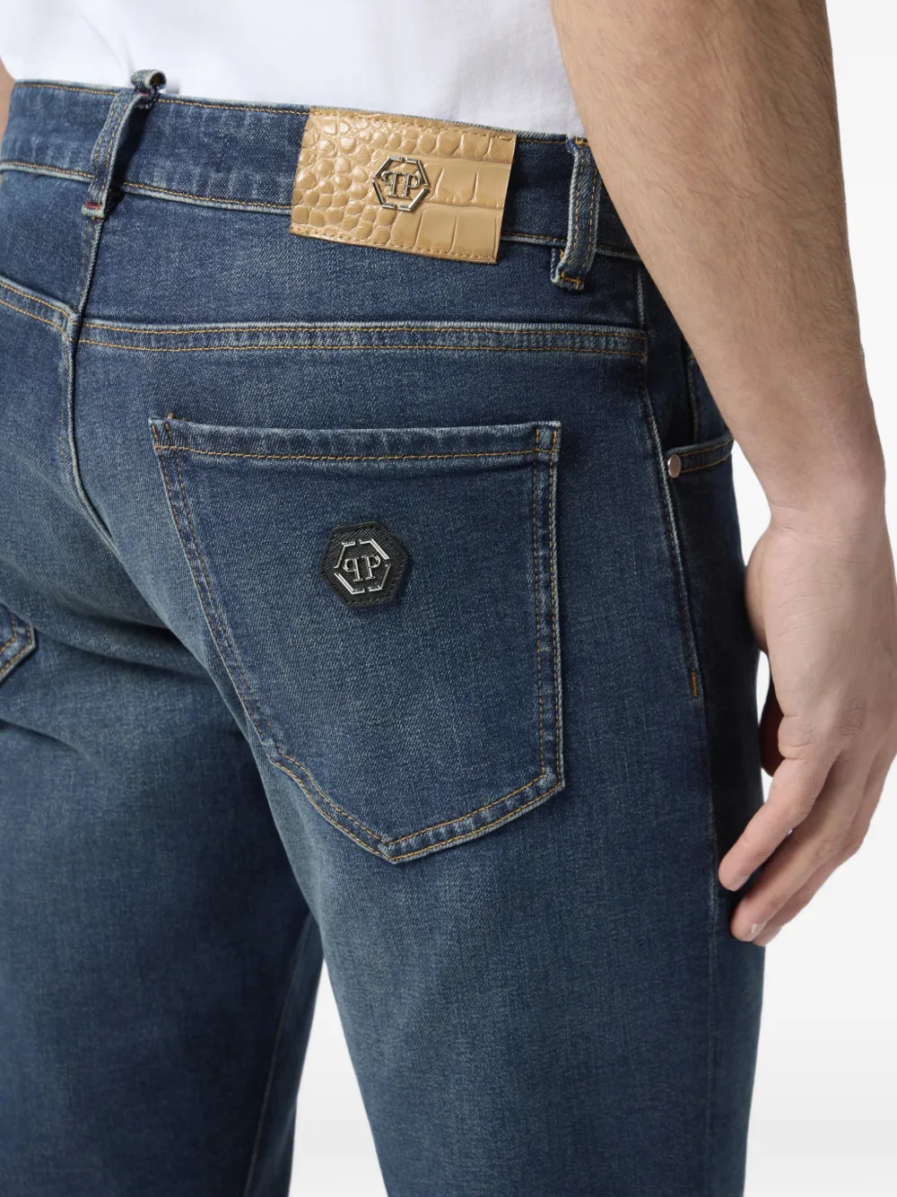 Philipp Plein Super straight jeans Blauw
