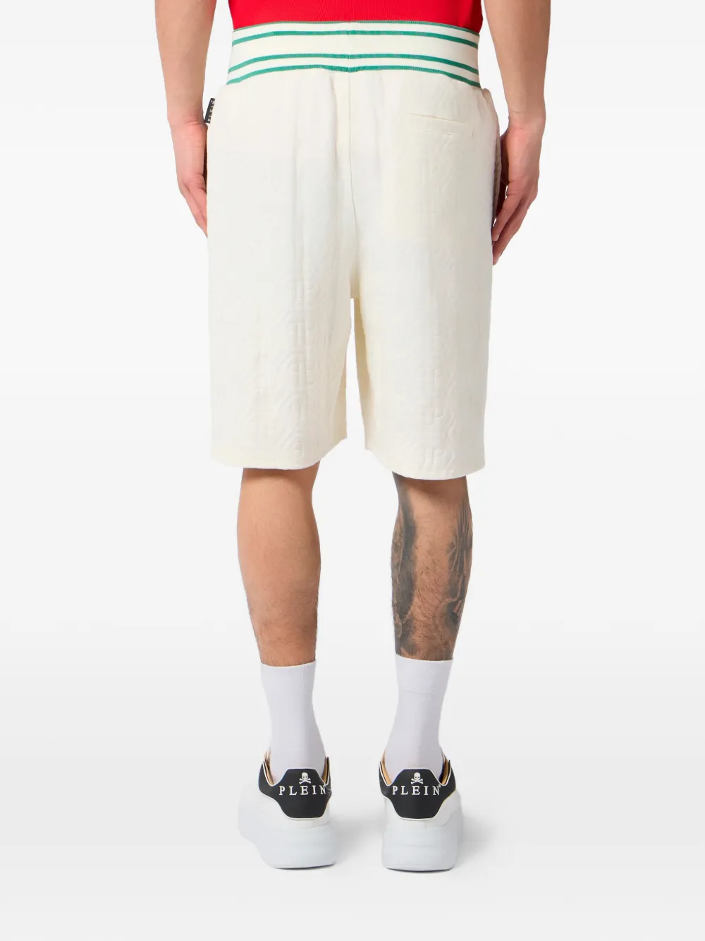 Philipp Plein Trainingsshorts met monogram-jacquard Wit