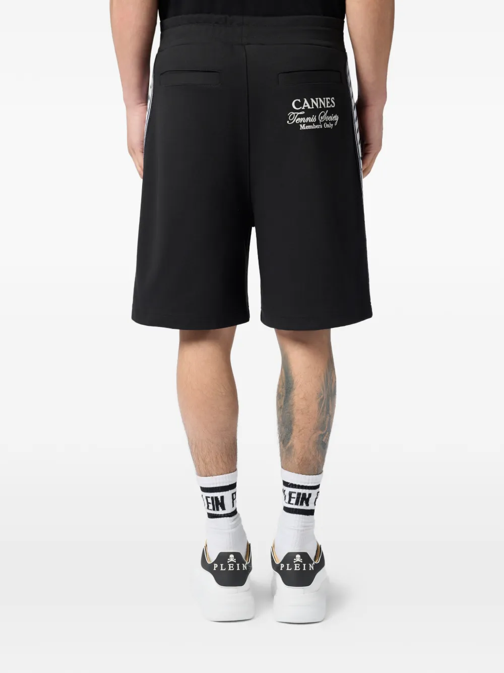 Philipp Plein Tennis shorts met trekkoord Zwart