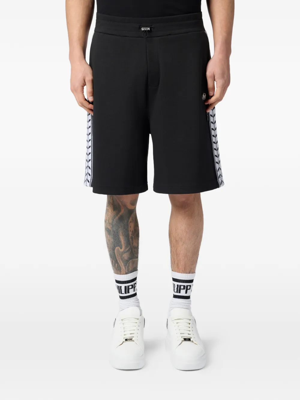 Philipp Plein Tennis shorts met trekkoord Zwart