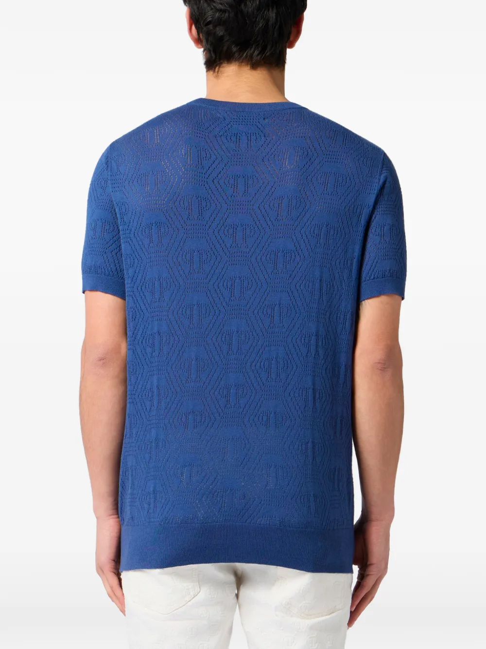 Philipp Plein T-shirt met monogramprint Blauw