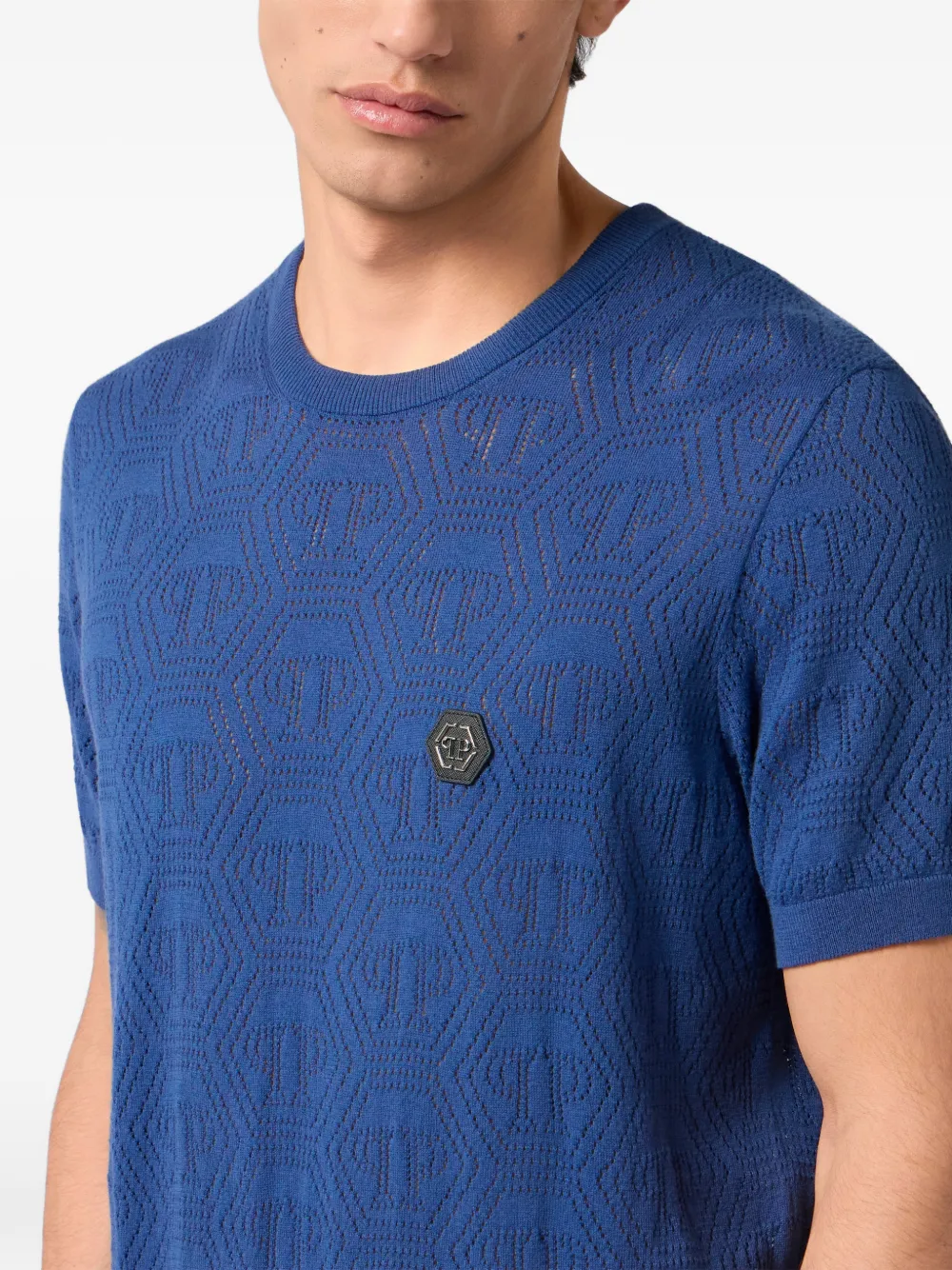 Philipp Plein T-shirt met monogramprint Blauw