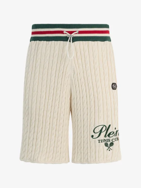 Philipp Plein shorts tejidos con cordones en la pretina