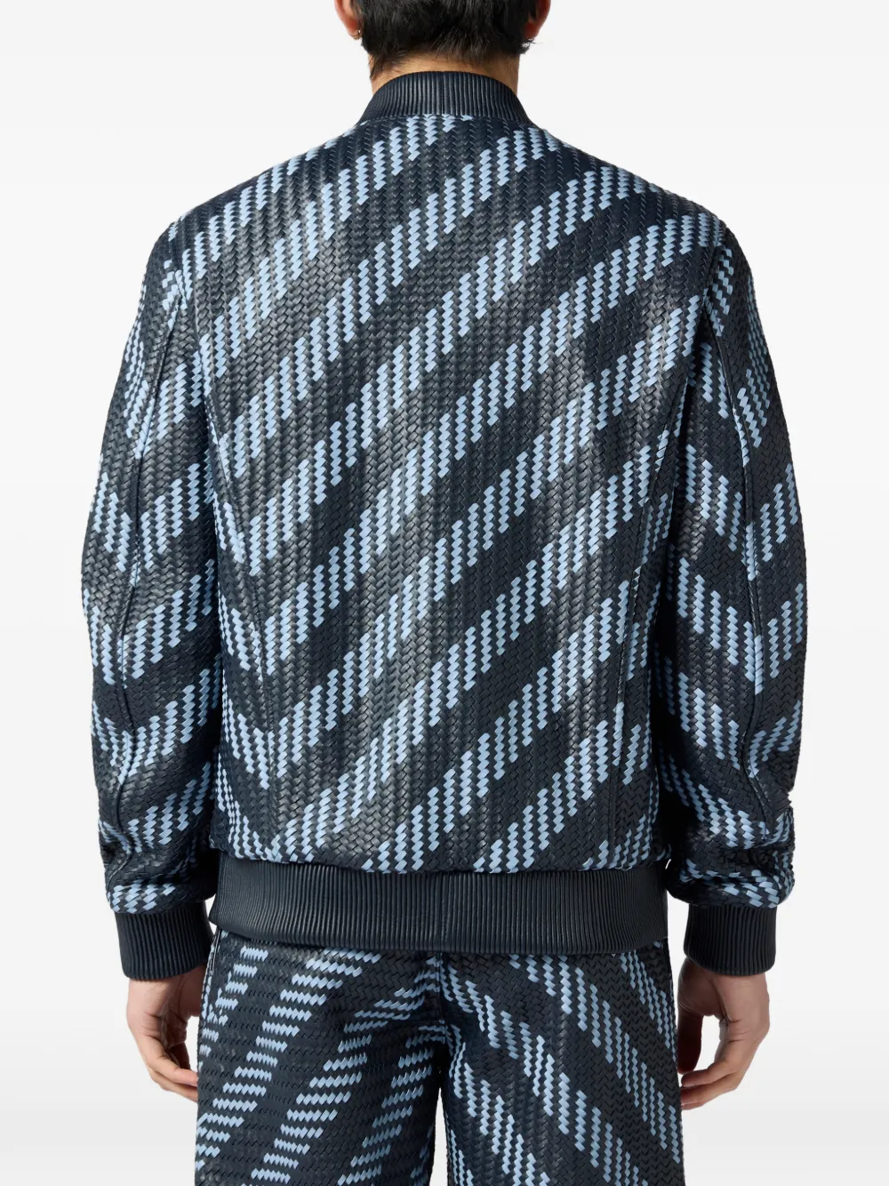 Philipp Plein Leren bomberjack Blauw