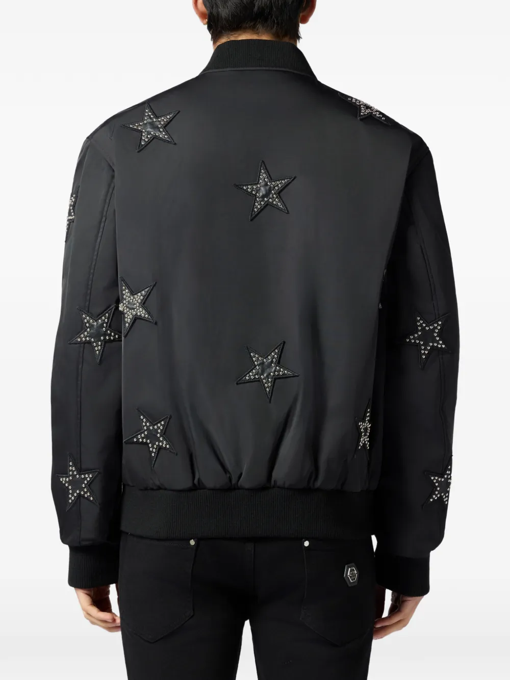 Philipp Plein Bomberjack met sterrenprint Zwart