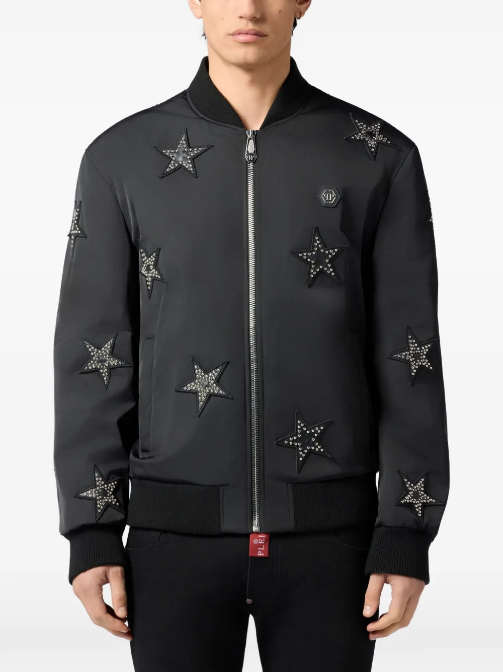 Philipp Plein Bomberjack met sterrenprint Zwart