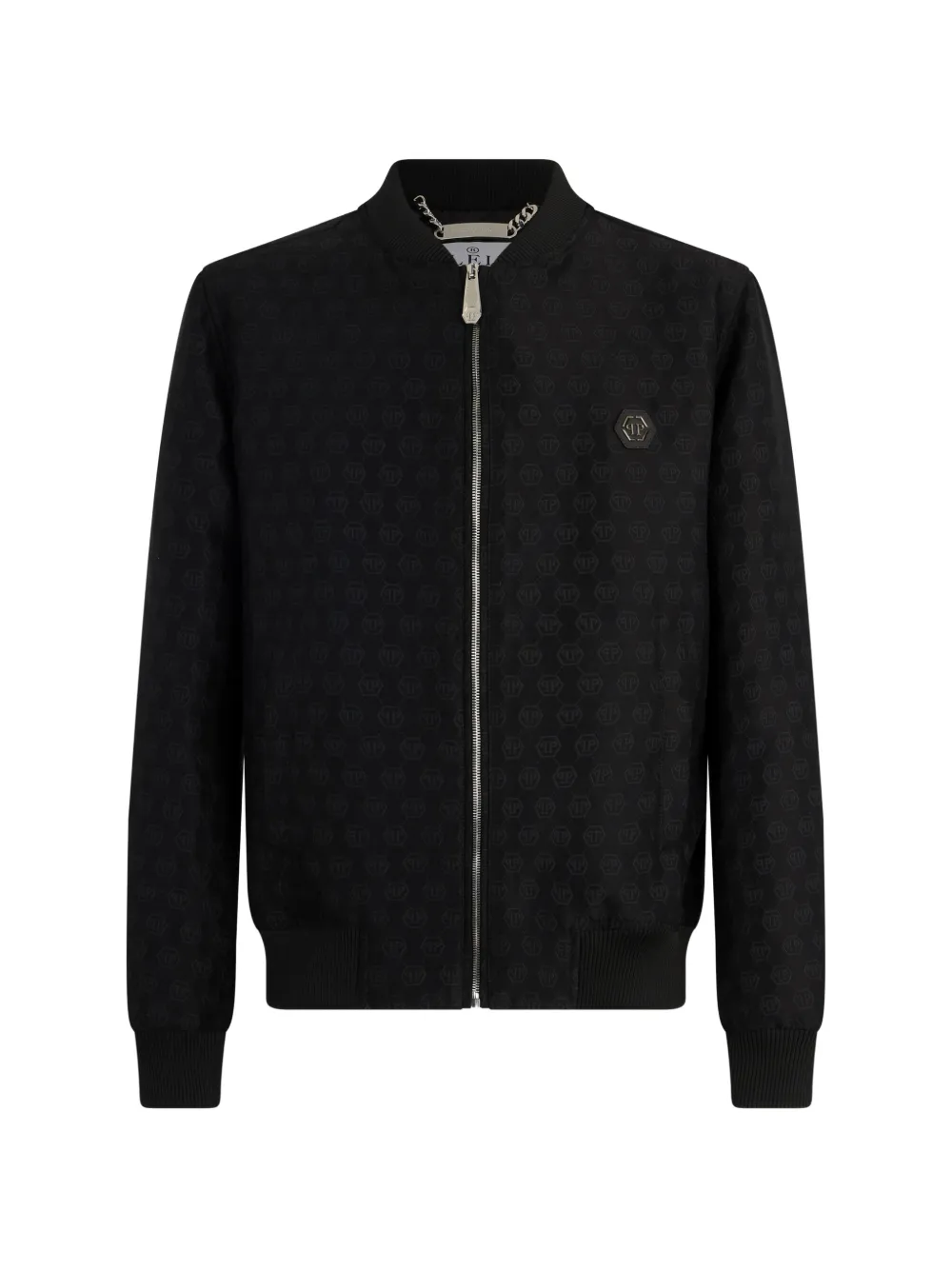 Philipp Plein Bomberjack met monogram jacquard Zwart
