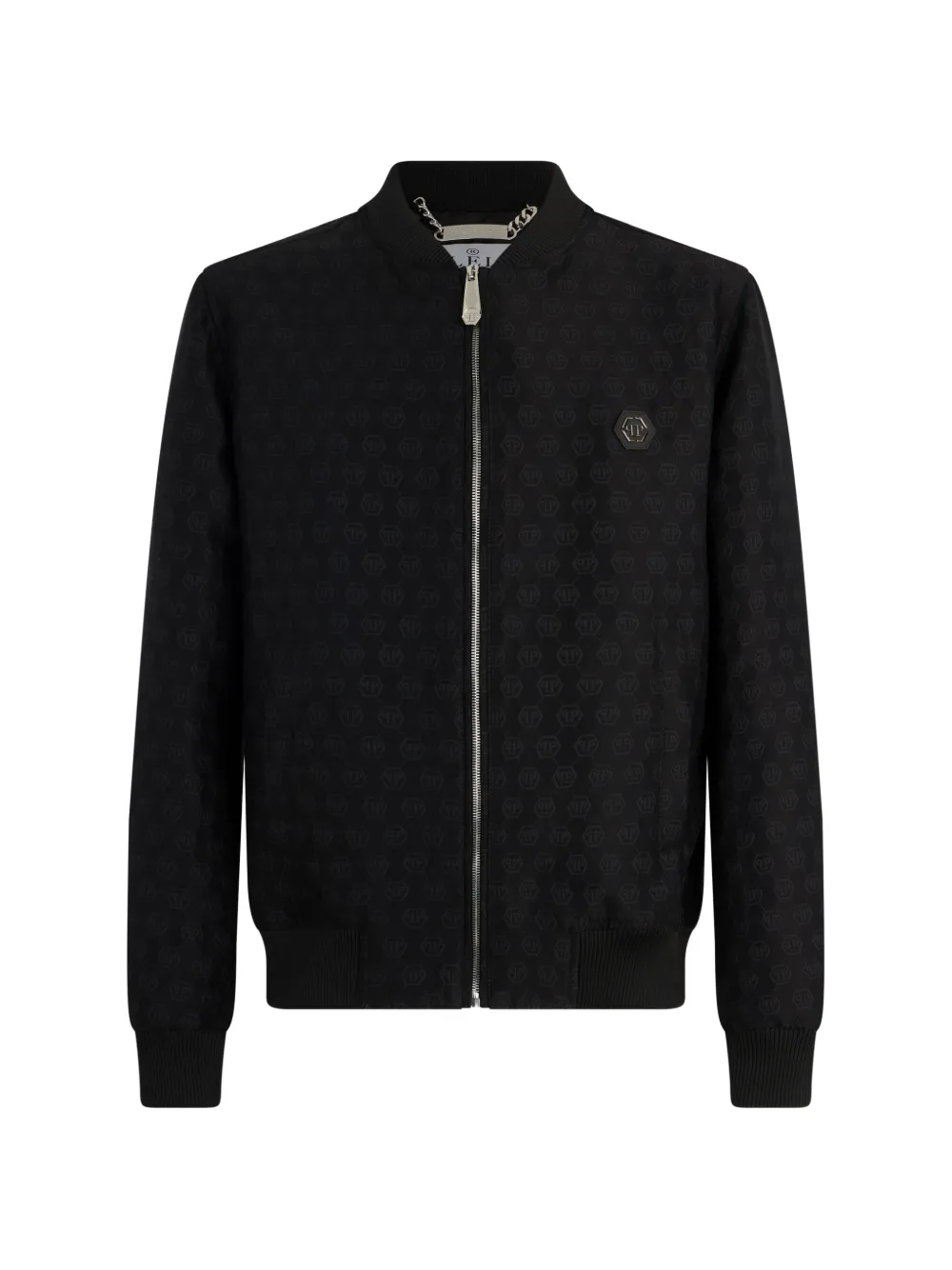 Philipp Plein jacquard monogram bomber jacket - Nero