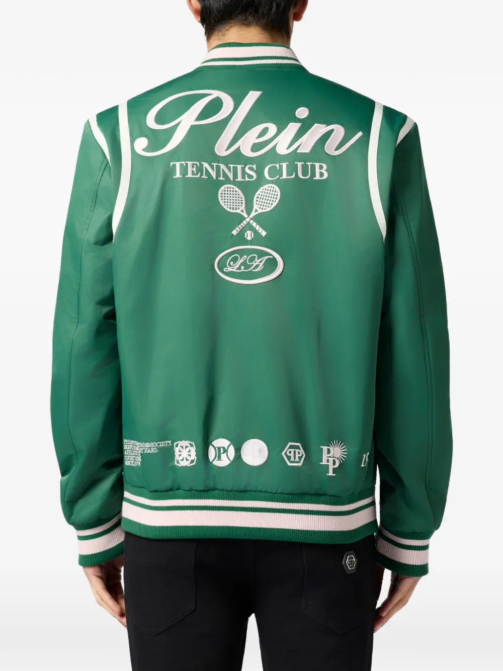 Philipp Plein Tennis Club bomberjack met lange mouwen Groen