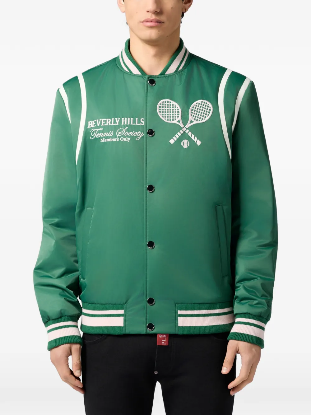 Philipp Plein Tennis Club bomberjack met lange mouwen Groen
