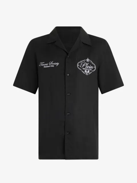 Philipp Plein linen bowling shirt Tennis Club