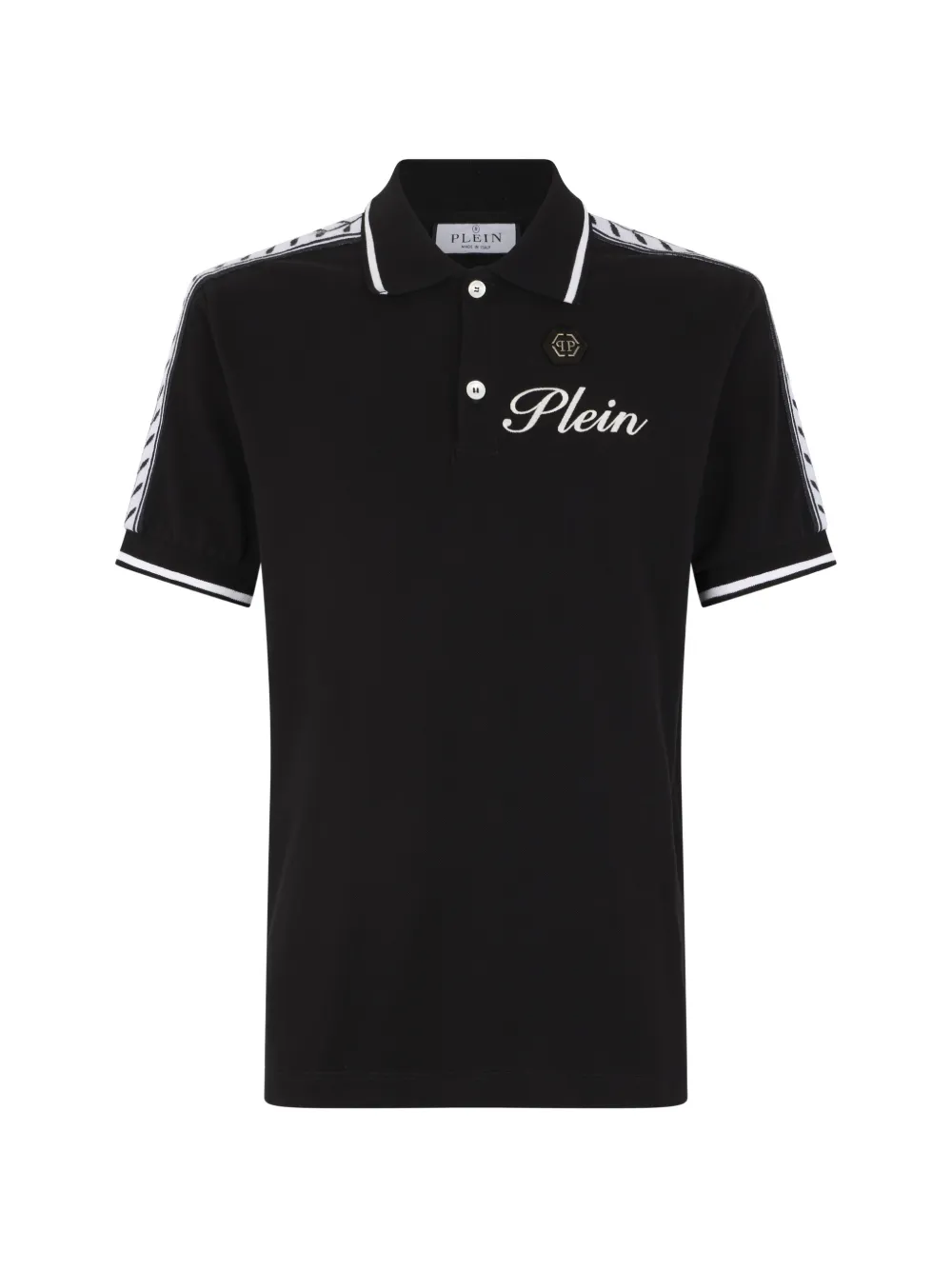 Philipp Plein logo-tape polo shirt - Nero