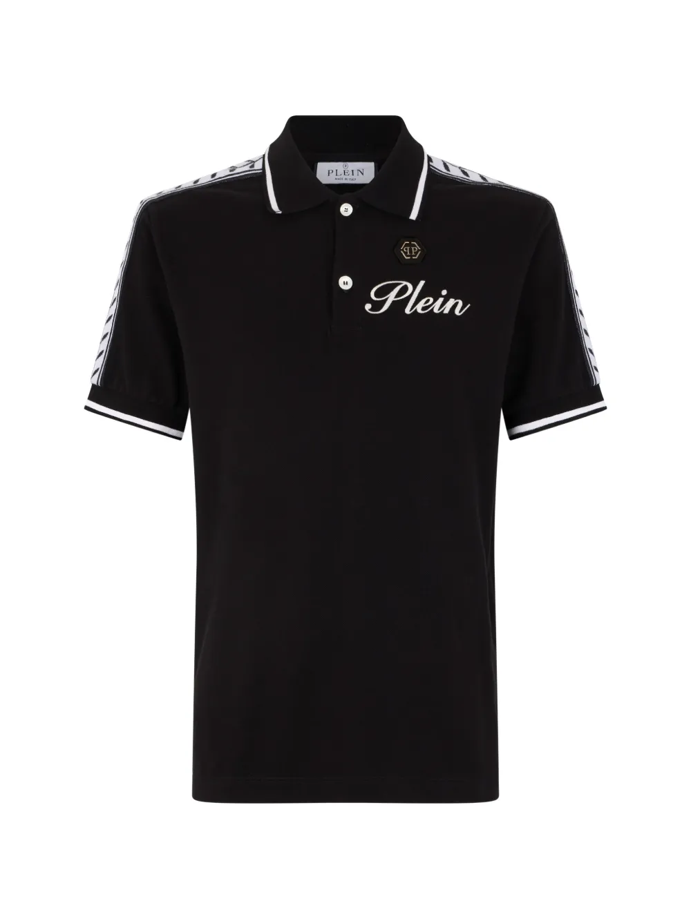 Philipp Plein logo-tape polo shirt - Schwarz