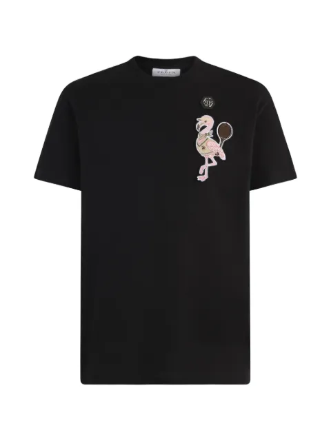 Philipp Plein flamingo-patch round-neck T-shirt