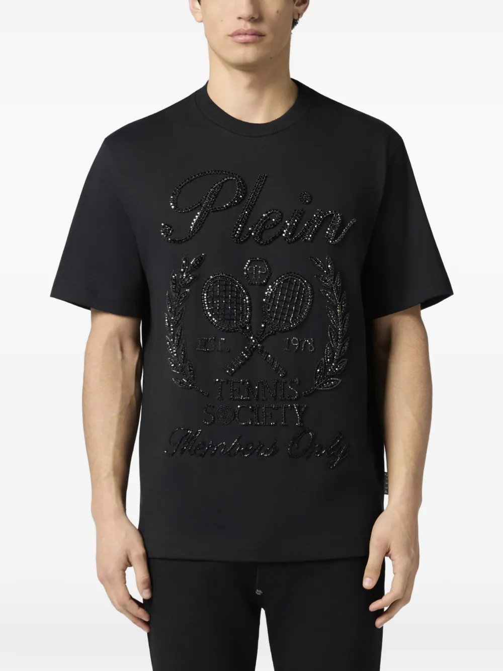 Philipp Plein T-shirt met ronde hals verfraaid met stras Zwart