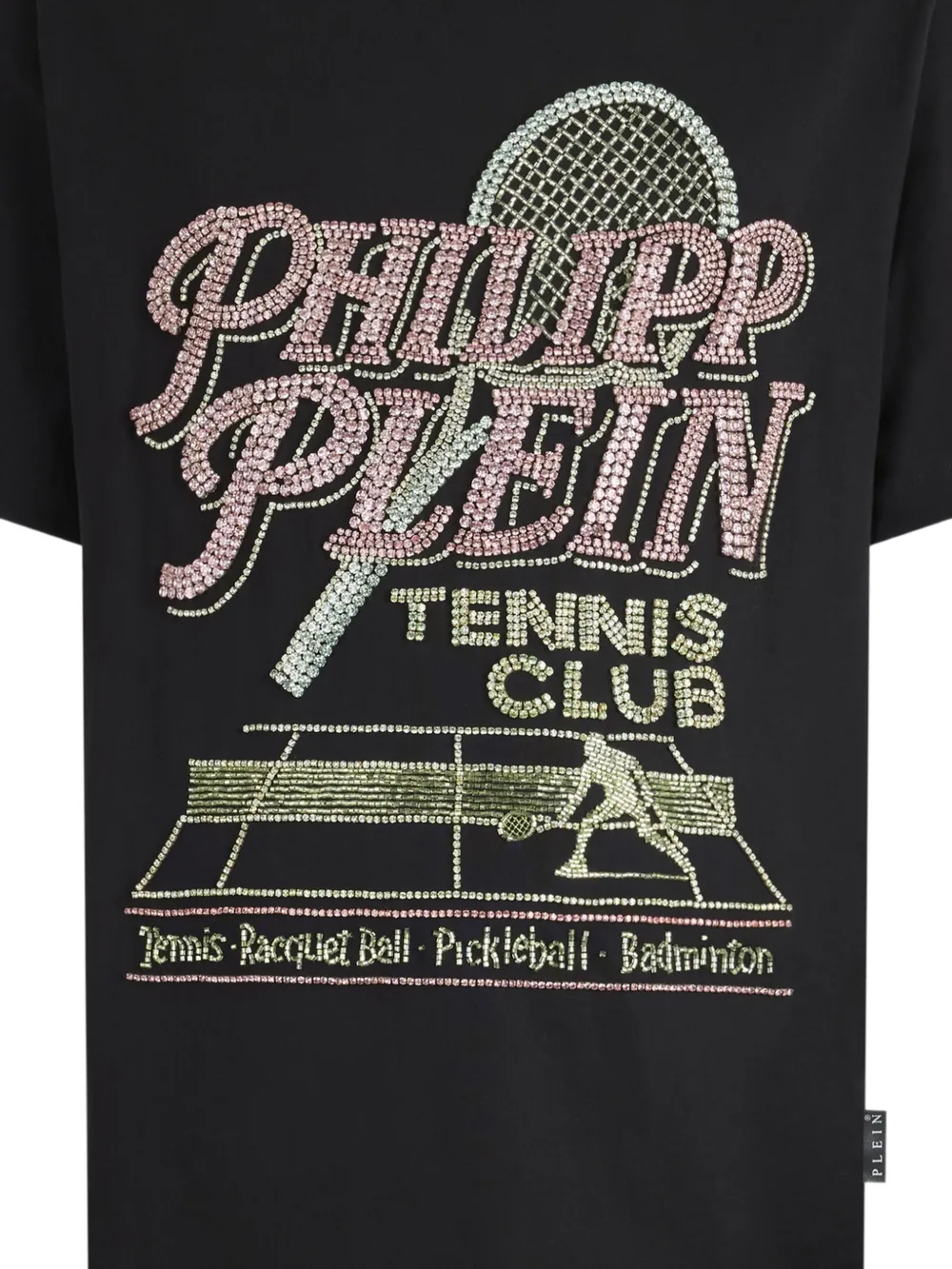 Philipp Plein Tennis Club T-shirt met ronde hals Zwart