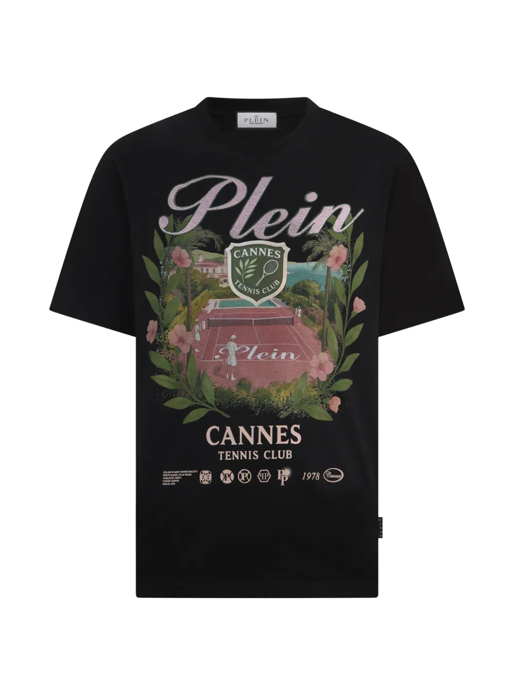 Philipp Plein Cannes Tennis Club T-Shirt - Schwarz