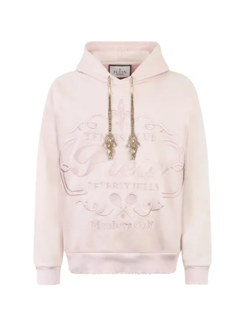 Philipp Plein hoodie con logo bordado y detalles de cristal