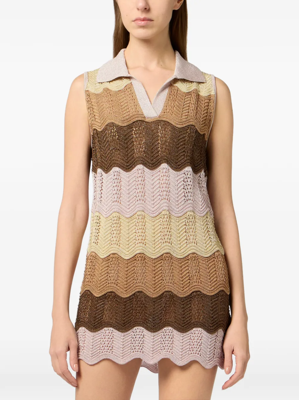 Philipp Plein Mini-jurk met polokraag Beige