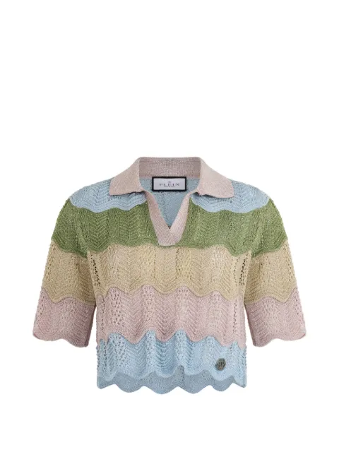 Philipp Plein playera tipo polo tejida Color Wave
