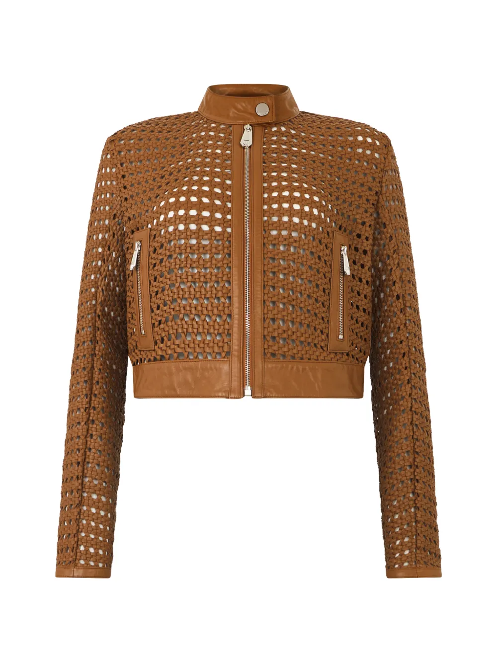 Philipp Plein Taillierte Lederjacke - Braun