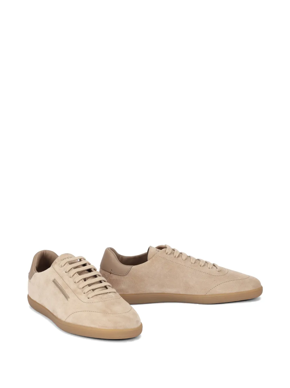Zegna suede leather sneakers Beige
