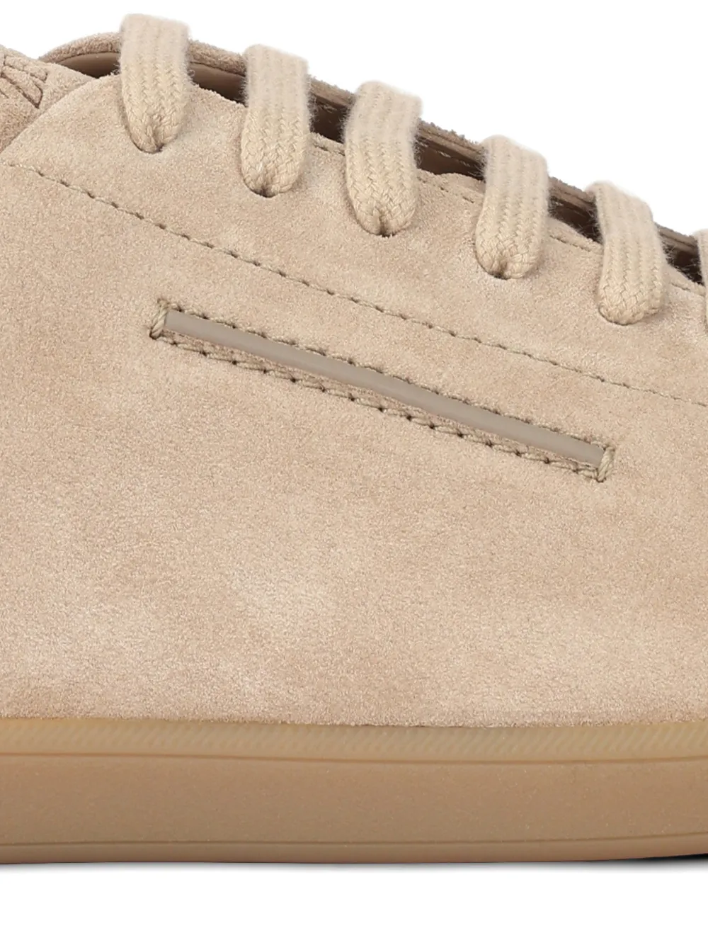Zegna suede leather sneakers Beige