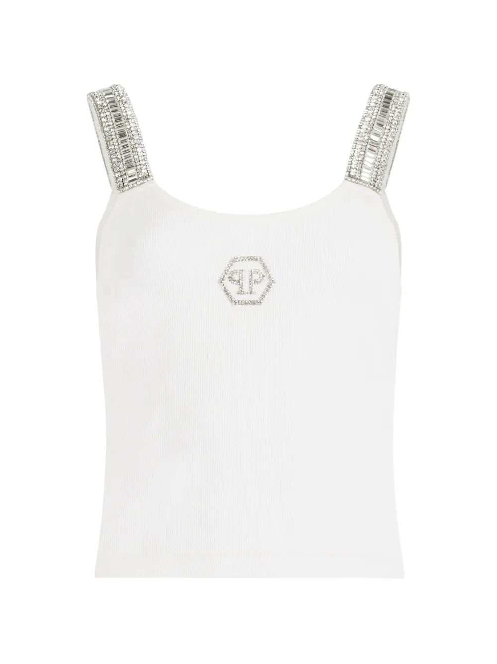 Philipp Plein Canotta con strass - Bianco