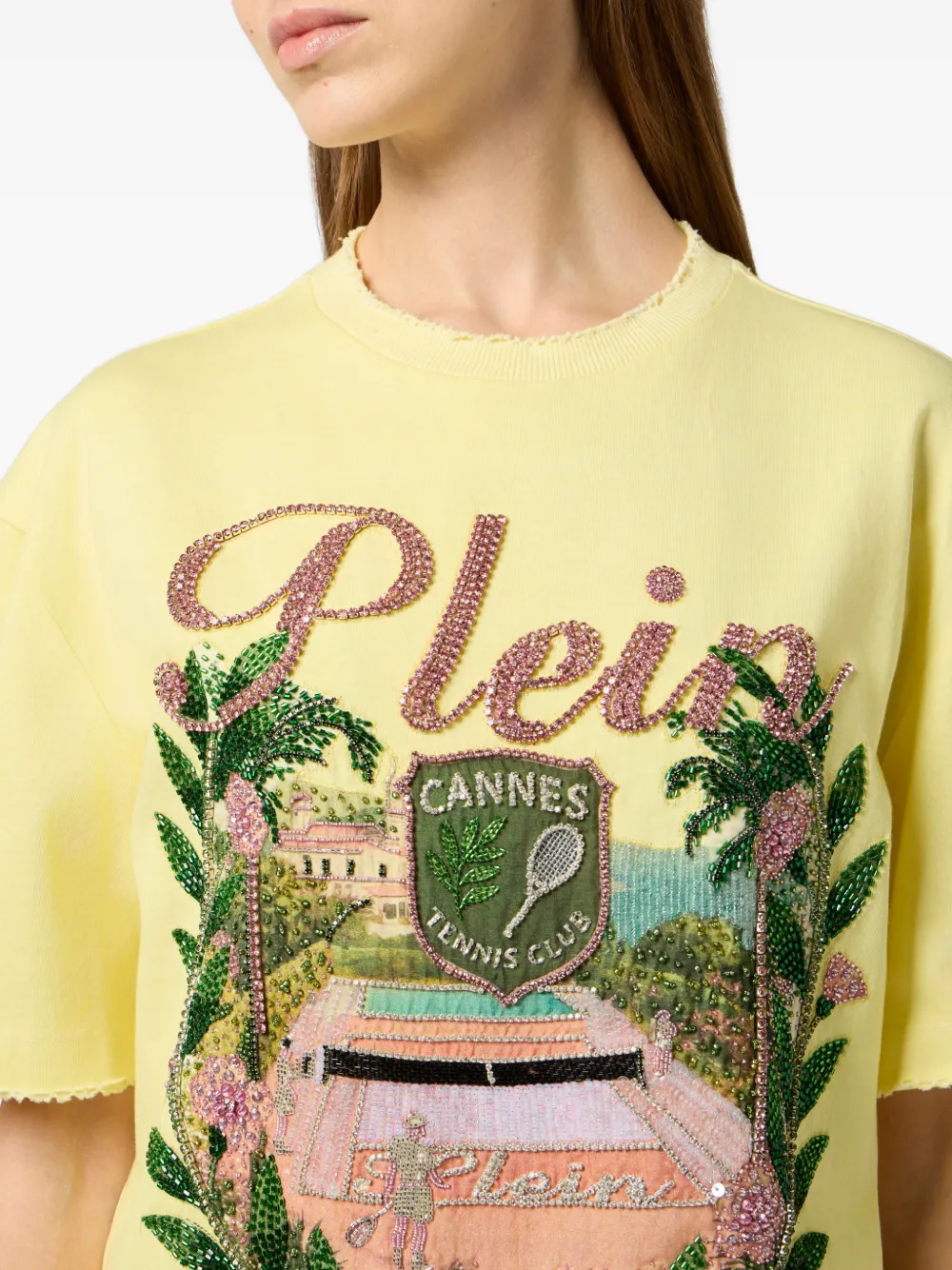 Philipp Plein Tennis Club T-shirt met grafische print Geel