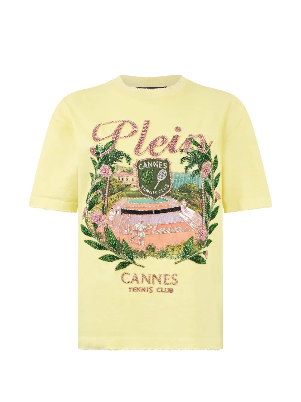 Philipp Plein T-Shirt mit Tennisclub-Print - Gelb
