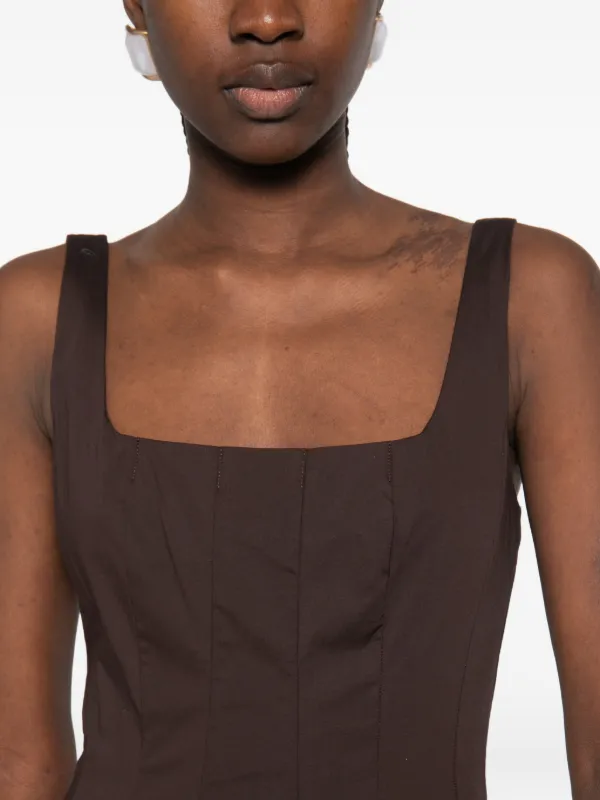 staud wells dress brown Brown Wells Dress by Staud