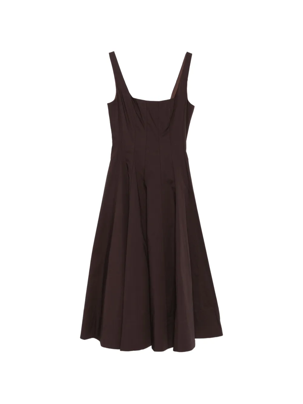 STAUD Wells square-neck midi dress - Marrone